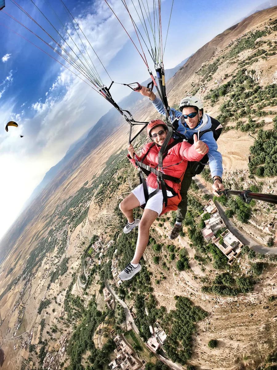 Tandem Paragliding Over Morocco’s Mountain Valleys