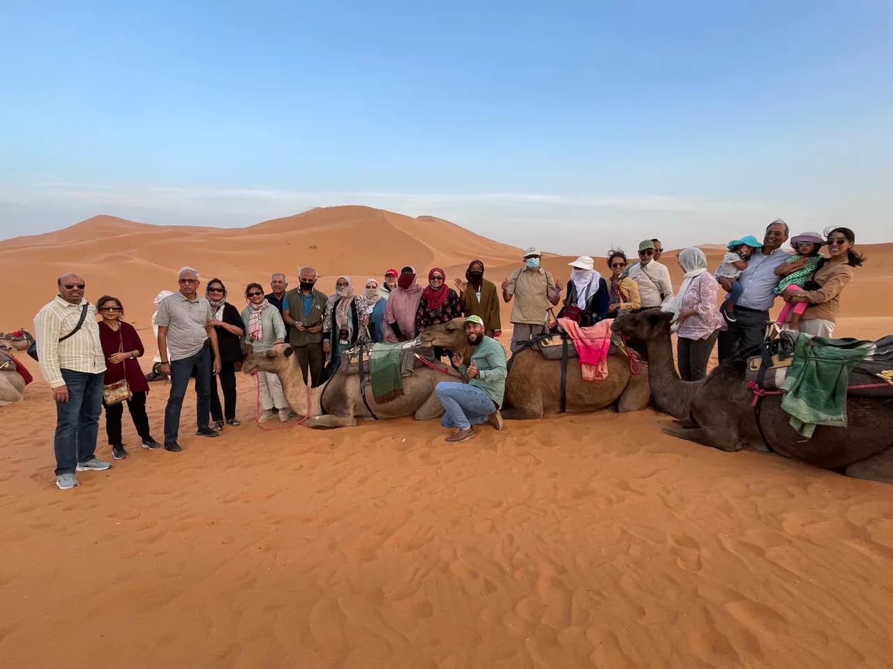 Camel Ride Across the Moroccan Desert Dunes