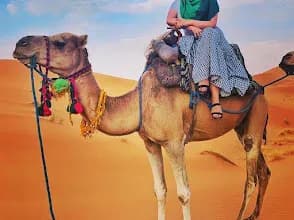 Camel Trek Across the Moroccan Desert Dunes