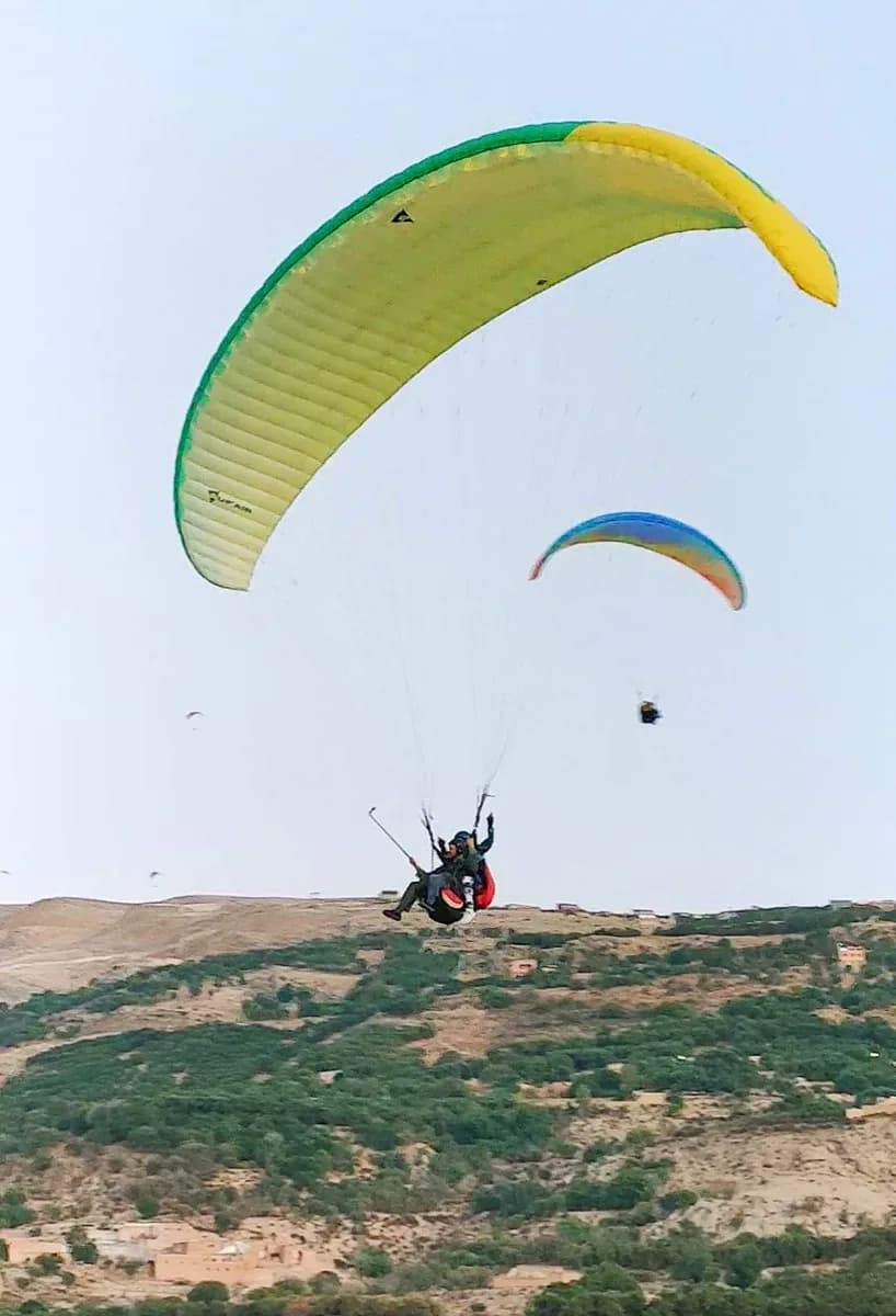 Tandem Paragliding Over Morocco’s Mountain Landscapes