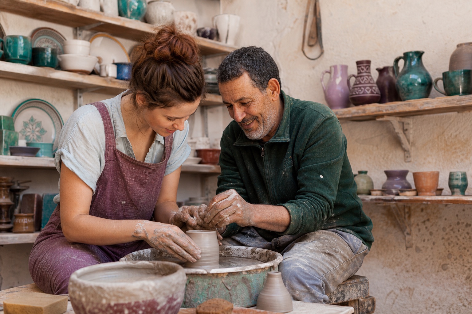 Pottery Workshop in a Local Studio